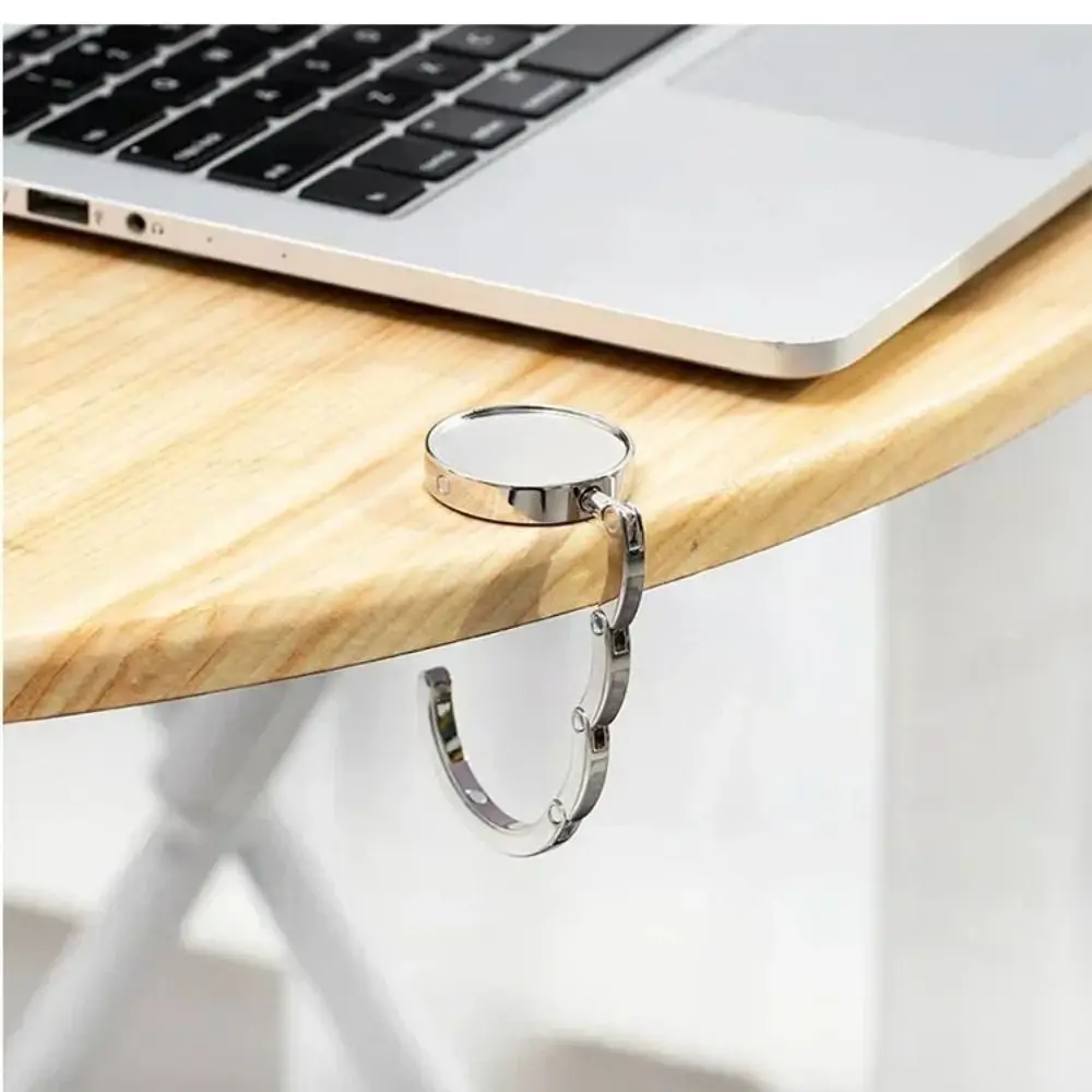 3pcs Storage Rack Hooks Handbag Hooks Leather Hanging Hooks Portable Folding Table Bag Holders Metal Practical Hanging Hooks