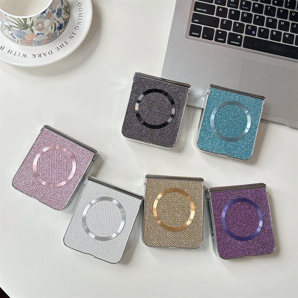 Wireless Charging Magnetic Leather Phone Case with Hinge Protection