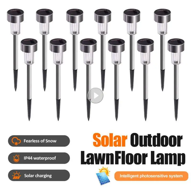 

4.54.529.5cm Outdoor Garden Lamp Automatically Light Stainless Steel Solar Lawn Floor Lamp Walkway Lighting Lamp 1.2v40mah