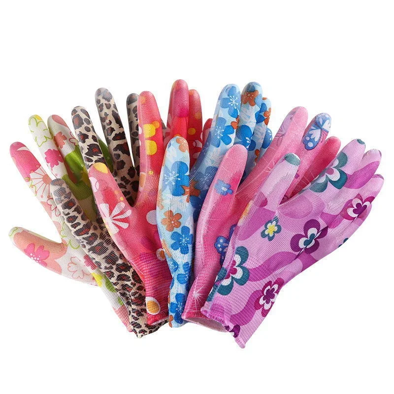 6 pairs Yard Cleaning Palm-Coated Floral Garden Gloves Women Non-Slip Working Gloves Non-Slip Household Labor Protection Gloves 3