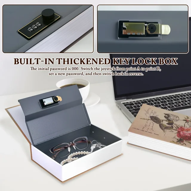 Secret Hidden Safe Security Box with Password Lock Book Shape Safe Lock Cash Money Coin Storage Mini Lock Box for Home NEW 5