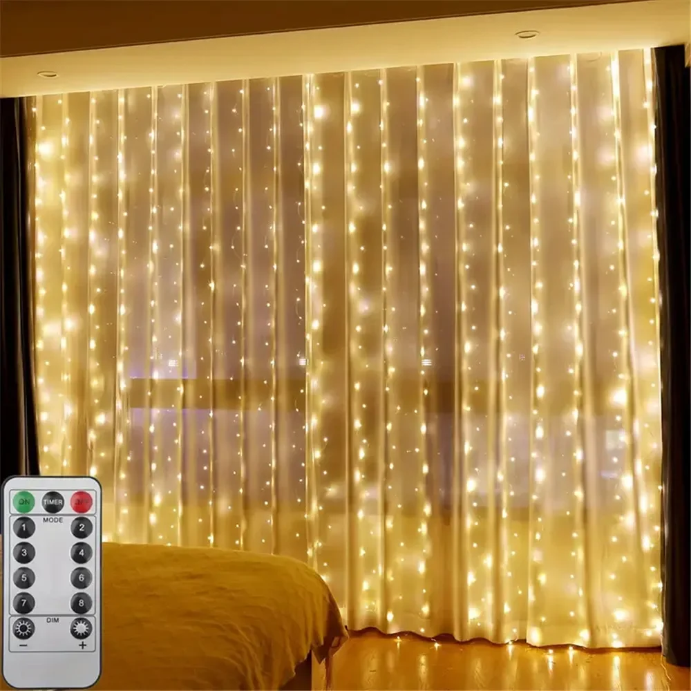 Description Picture 6 of item6M/3M USB LED Curtains Festoon Led Light Garlands New Year Christmas decorations Wedding Decor Outdoor Garden Lights