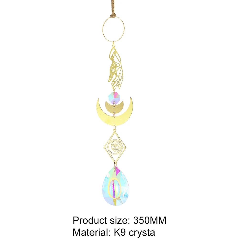 Crystal Wind Chimes Dream Catcher Prisms Pendant Sun Catcher Rainbow Maker Window Garden Decoration Outdoor Christmas Gift