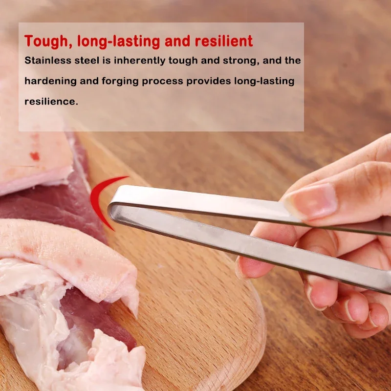 1 PC Stainless Steel Fish Bone Tweezers Pincer Clip Puller Remover Tongs Fish Bone Plucking Clamp Kitchen Gadgets Seafood Tools