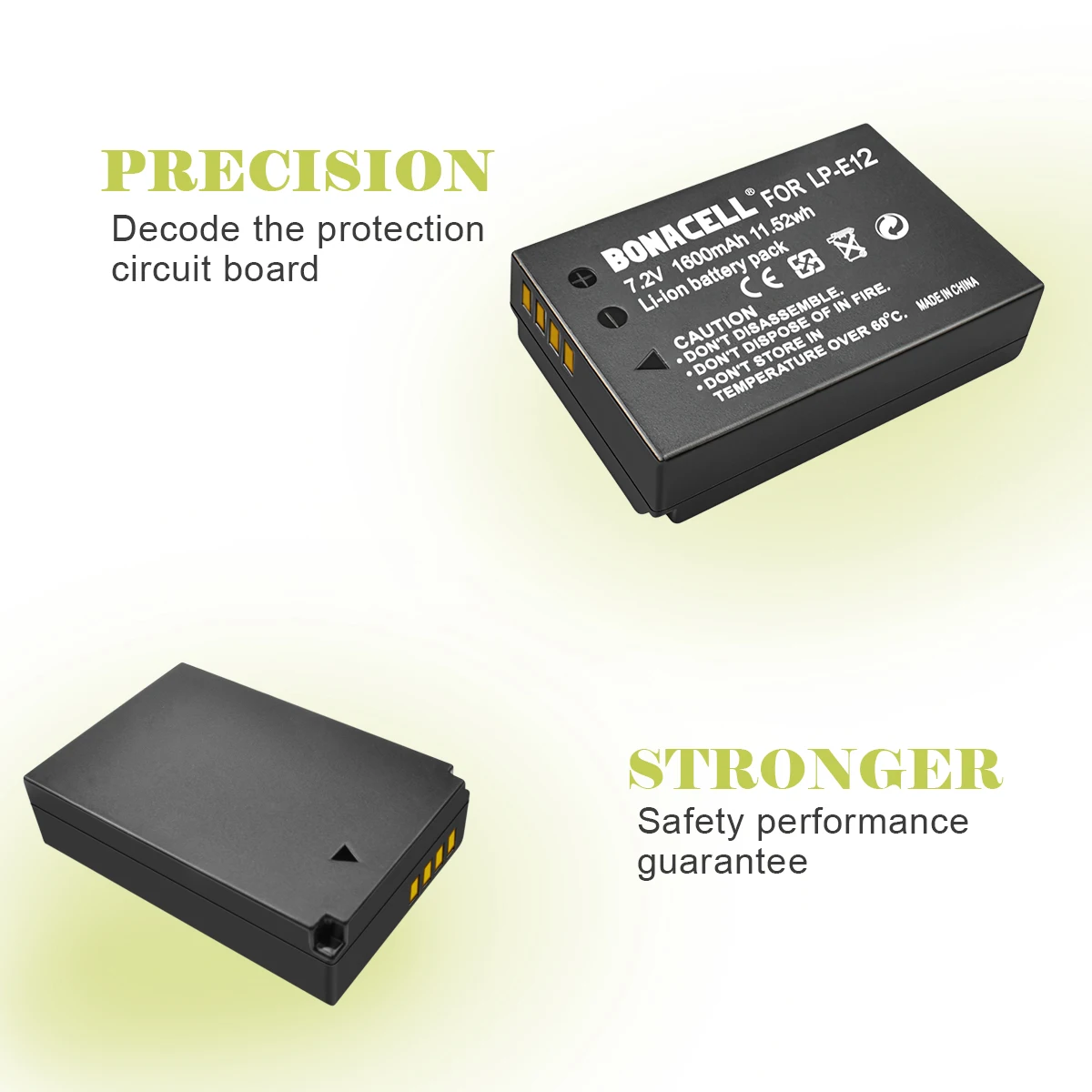 Digital Camera Battery LP-E12 For Canon Rebel SL1 100D Kiss X7 EOS-M EOS M M2 EOS M10 M50 M100 1600mAh