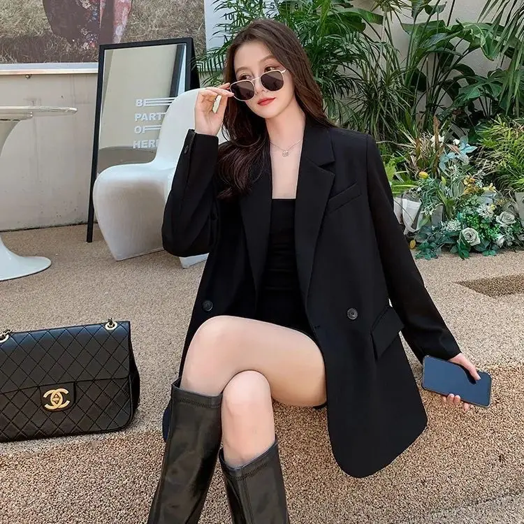 2023 Spring and Autumn New Fashion Clothing Women's Coat with Split Back Design Loose and Versatile Style Suit Top