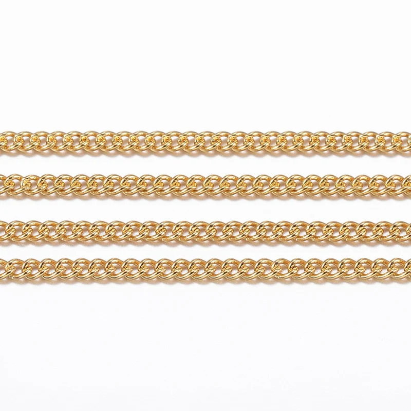 10m/roll Thin 304 Stainless Steel Twisted Chains Link Chain Curb Chains Soldered for Jewelry Making DIY Bracelet 1.2x1.1x0.3mm