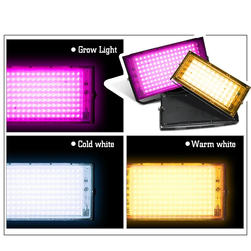 LED Grow Light Plant Hydroponic Lamp 50W 100W 220V Led Full Spectrum with EU Plug for Greenhouse Seeds Flower Growth Lighting