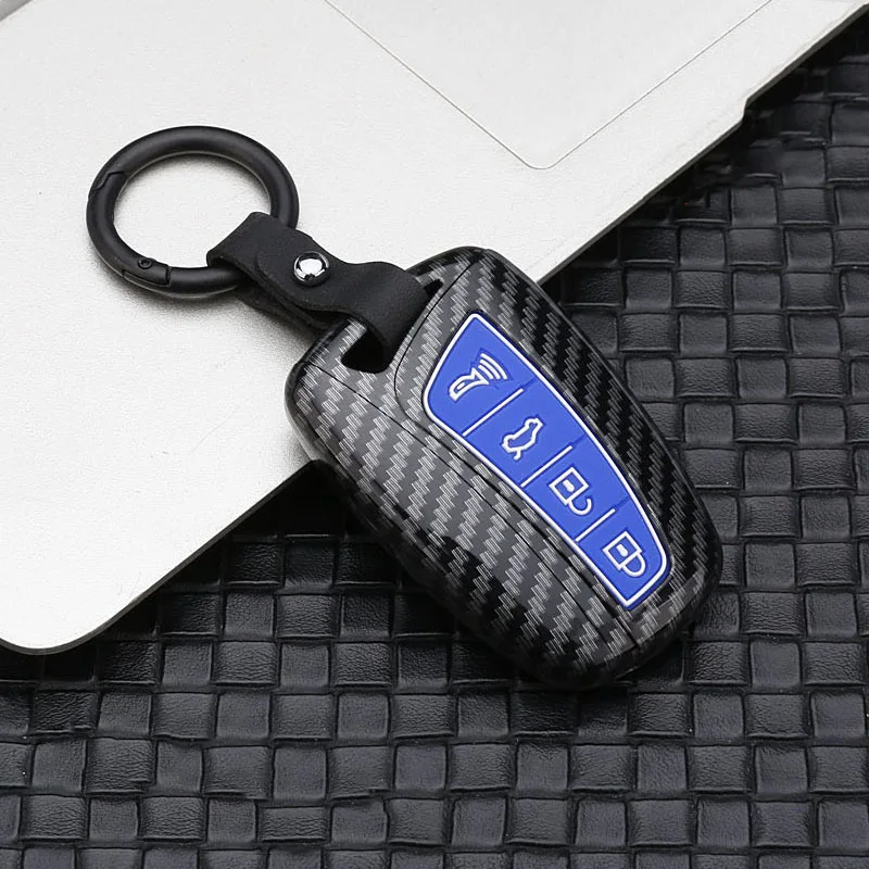 Premium Carbon Fiber Car Key Case Cover - Sleek and Durable Protection Accessory