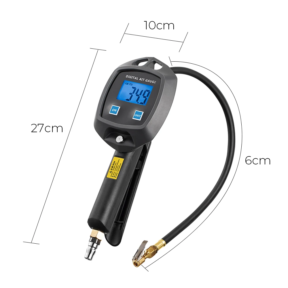 Mit Inflator Schlauch Düsen Auto Tester Reifen Manometer 0-255Psi 0-18Bar Monitor Inflation Gun Motorrad Fahrrad reifen Manometro – Detail 14