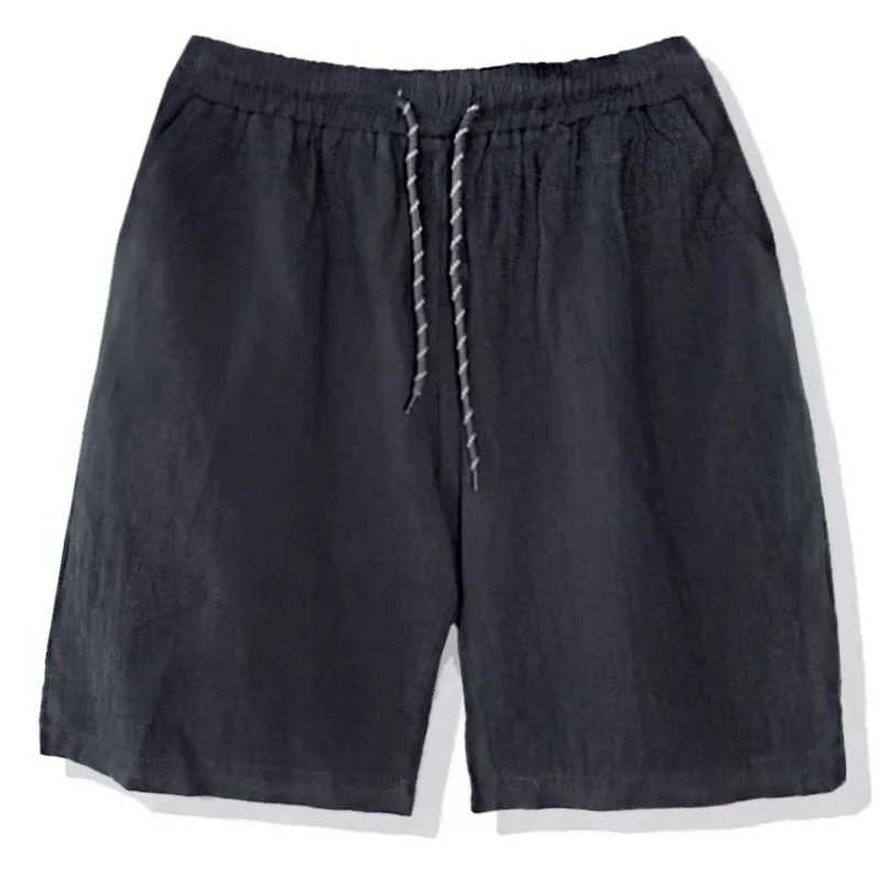 

2023 New Men's Summer Leisure Fashion Sports Pants Cotton Hemp Youth Pocket Short Pants Men's Solid Wide Leg Shorts