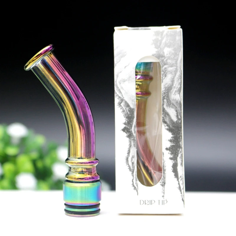 

810 Glass Bending Suction Nozzle 510 Extended Bending Glass Rainbow Suction Long Glass Drip Tip Pipe Mouthpiece Clear Color