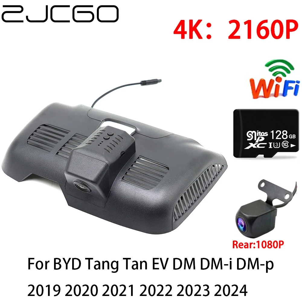 

ZJCGO 2K 4K Car DVR Dash Cam Wifi Front Rear Camera 2 Lens 24h Parking for BYD Tang Tan EV DM DM-i DM-p 2019 2020 2021 2022 2023