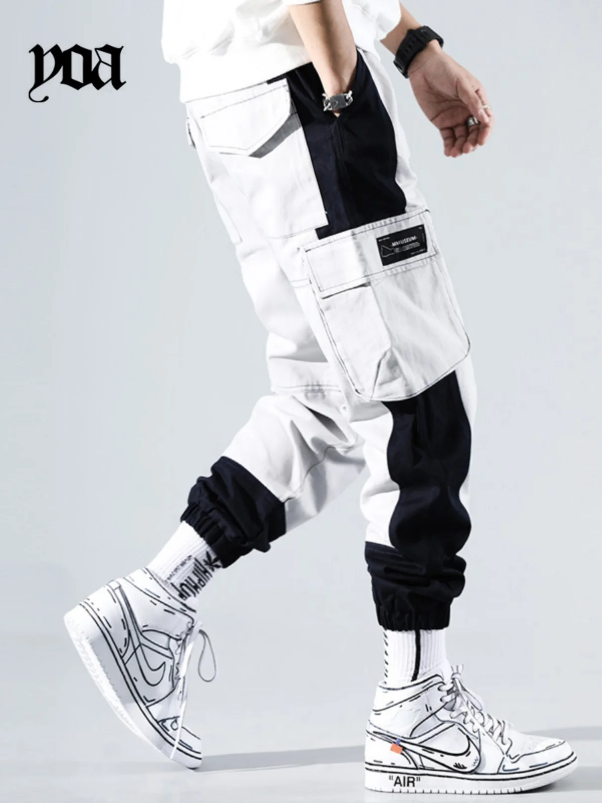 

YOA Spliced Hip Hop Leggings Instagram Ultra Flame Workwear