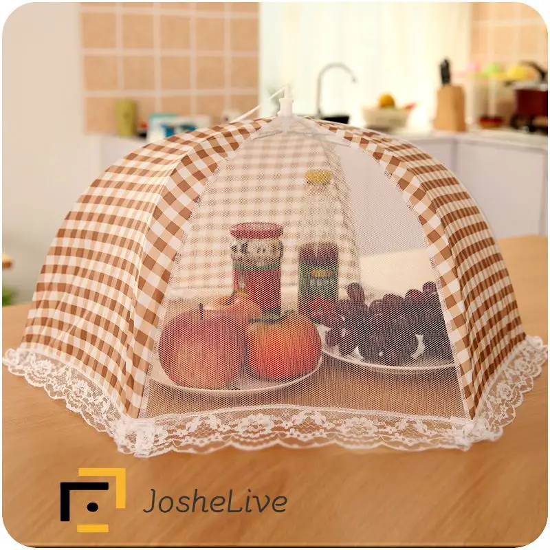 Portable Food Cover Umbrella -Up Mesh Screen Food Cover Net Tent Breathable Folded Dome Anti Fly Mosquito Umbrella