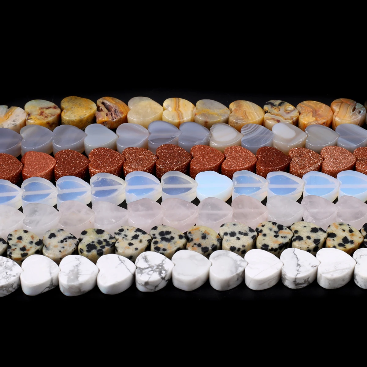 

Natural Stone Beaded Heart Shape Isolation Gemstone Spaced Loose Beads for Jewelry Making DIY Necklace Bracelet Accessories Gift