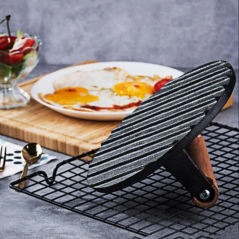 1pc Hamburger Patty Press Heavy Duty Cast Iron Burger Smasher Hamburger Patty Maker Press Kitchen Tools BBQ Grilling Accessories