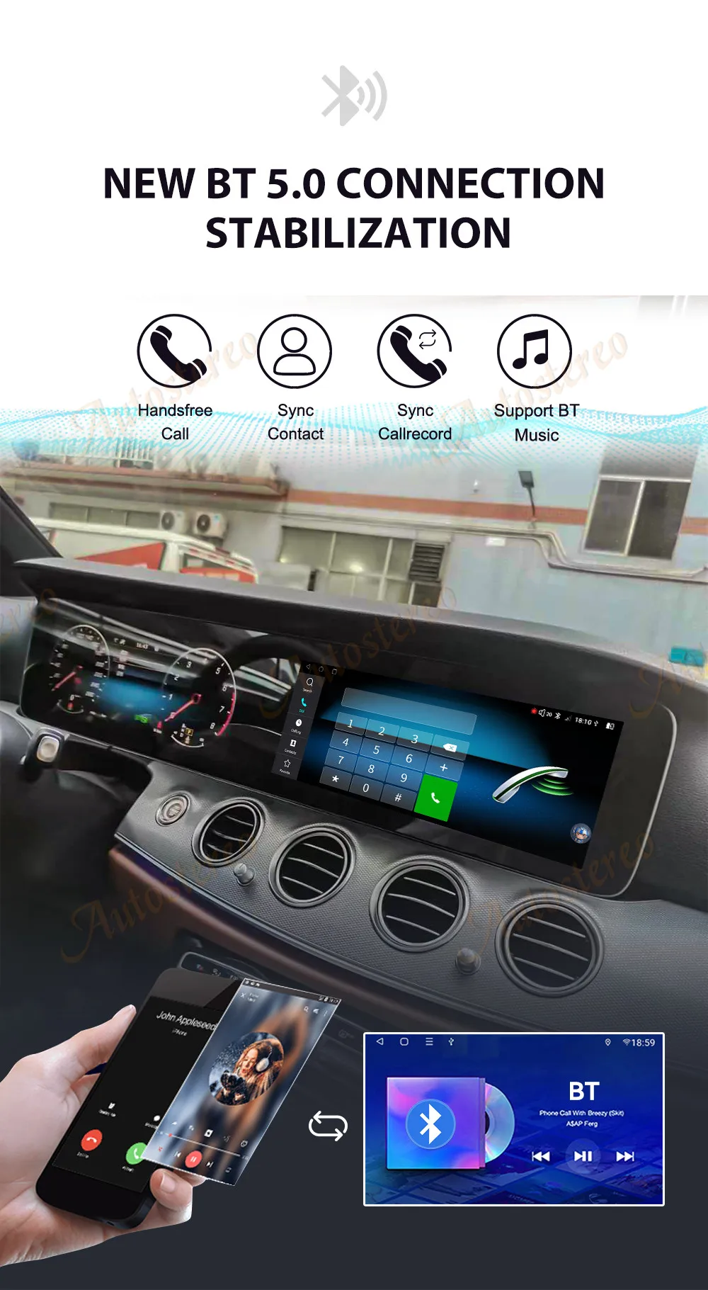 23 inch Dual Screen Carplay Car Android For Mercedes-Benz E Class W213 2017-2019