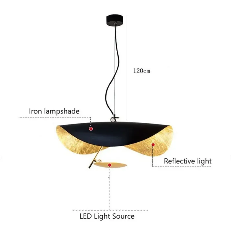 Modern Manta Pendant Lamp Flying Saucer Hat industrial retro replica design lamp white black Restaurant, bedroom pendant light 6