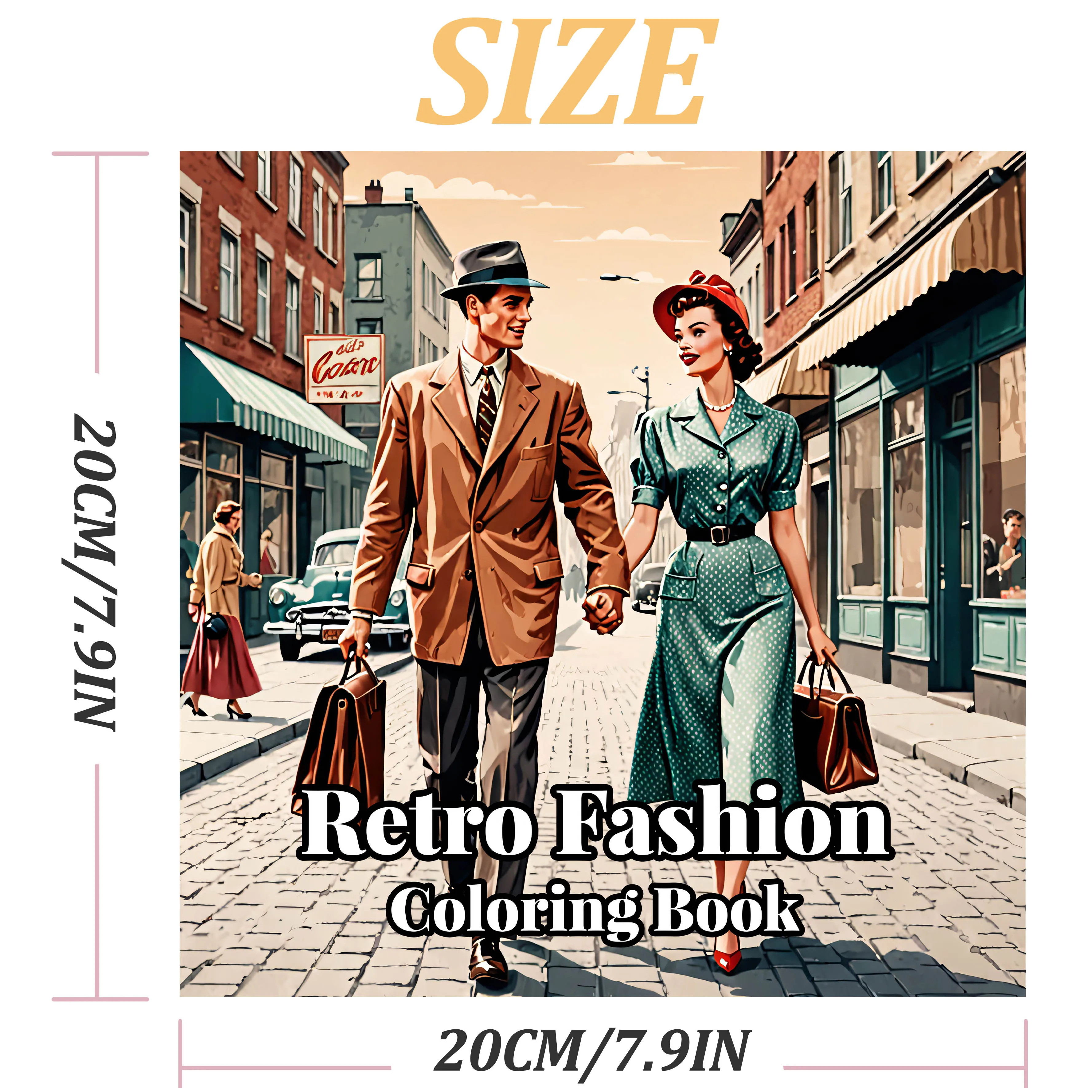 1 pc 26 Pages Retro Fashion Coloring Book Artistic & Creative Expression Perfect for Relaxation for Teens Adults Perfect Gift 2