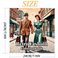 1 pc 26 Pages Retro Fashion Coloring Book Artistic & Creative Expression Perfect for Relaxation for Teens Adults Perfect Gift 2