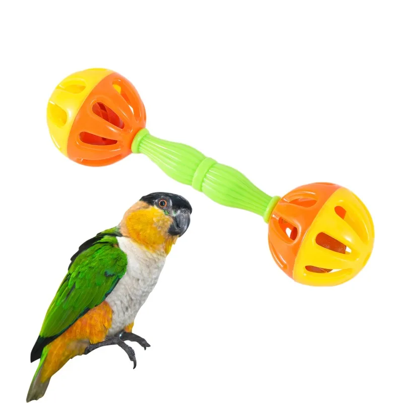 Parrot Toy 2/1pcs Creative Rattle Bite Resistant Bird Toy Double-head Bell Ball Cage Parrot Training Pet Accessories Игрушки parrot toy bird toy