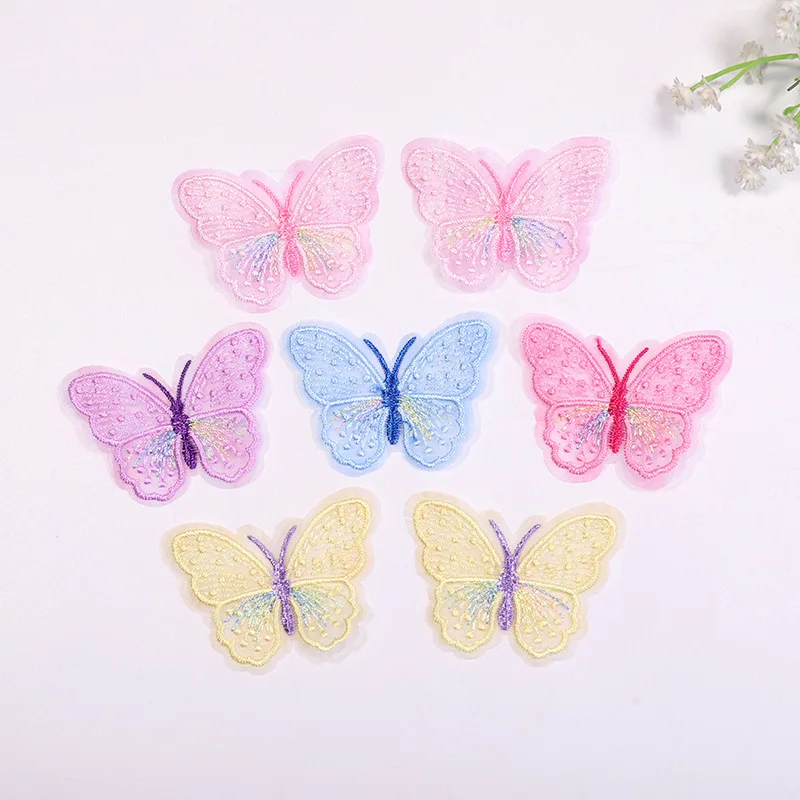 

20PCS Embroidered butterfly flower piece clothing accessories patch new single layer polyester butterfly embroidery ancient