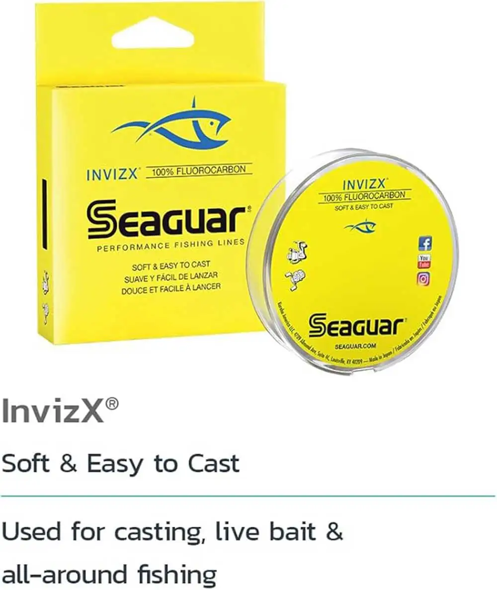 SEAGUAR INVIZX Original Angelschnur 4LB-25LB 100 % FLUOROCARBON Angelschnüre 200YD/183M – Detail 1