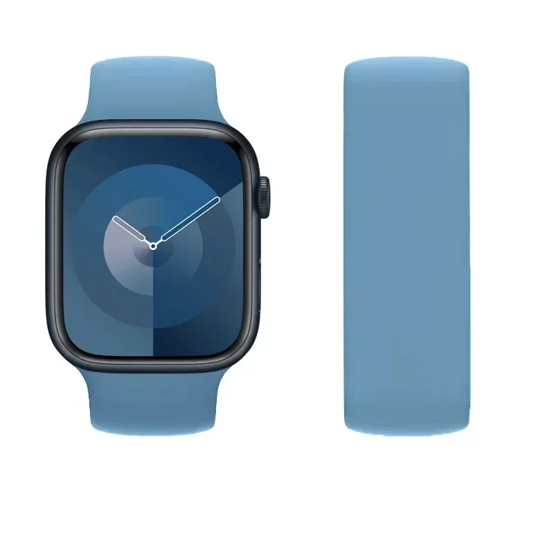Silicone Solo Loop Watch Band - Vibrant and Comfortable Strap for All Apple Watch Sizes