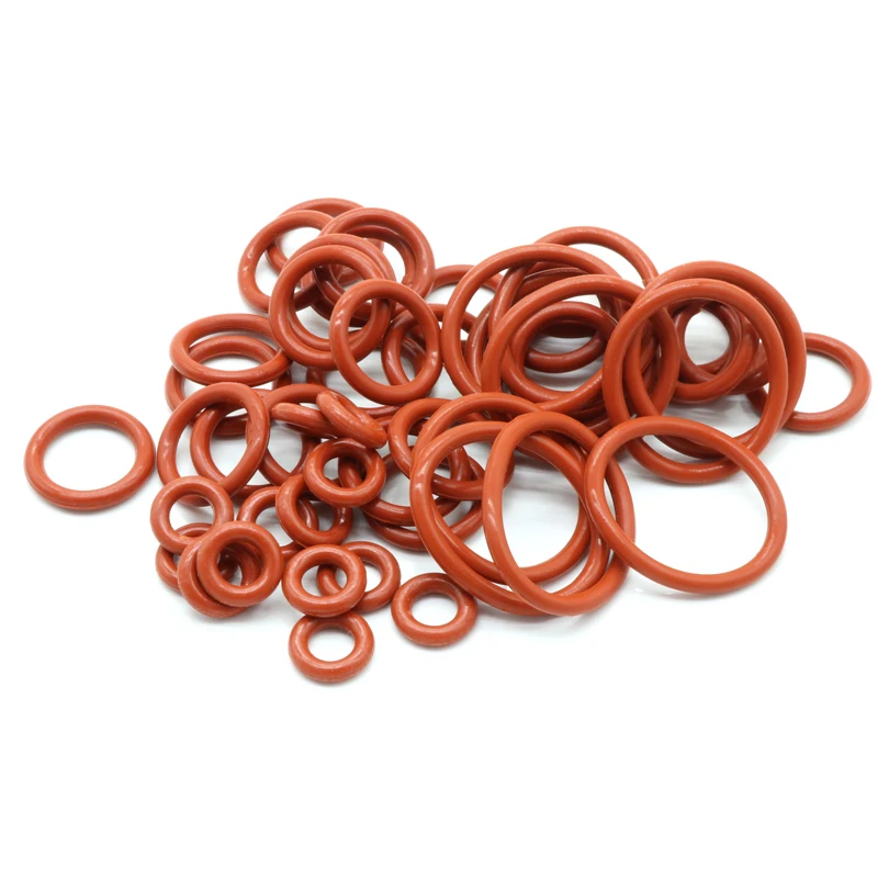 Silicone O Rings 10Pcs Red Silicone Ring Gasket CS 4mm OD 12 ~ 150mm Food Grade Rubber O-ring VMQ Assortment Hvac Tools