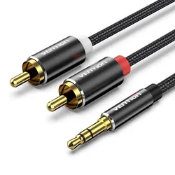 Vention Premium 3.5mm to 2RCA Audio Splitter Cable - 5m (Black)