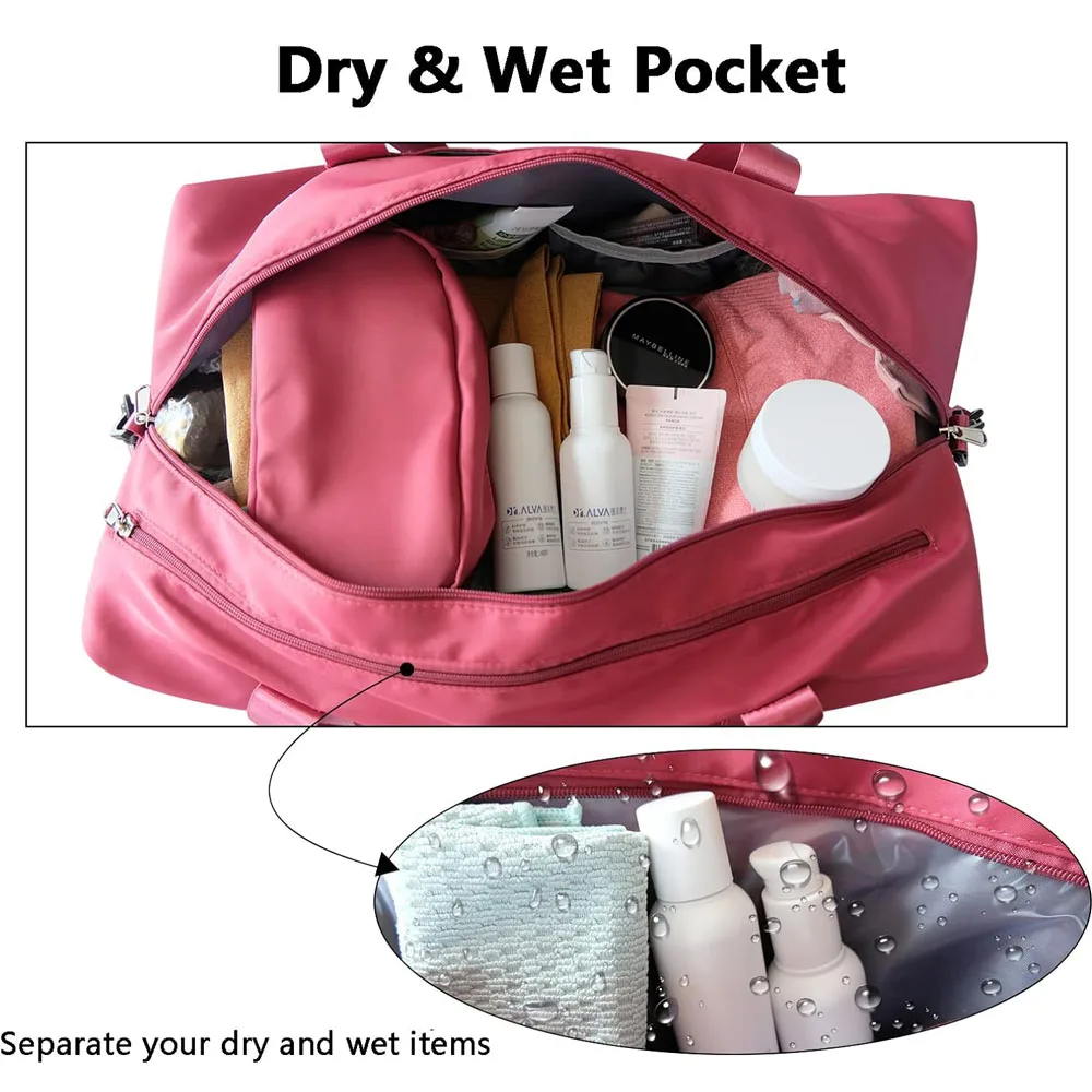 Vegan Sport Duffle Bag Men Large Capacity Overnight Travel Weekender Bags Women Gym Bag with Yoga Mat Holder Shoe Compartment