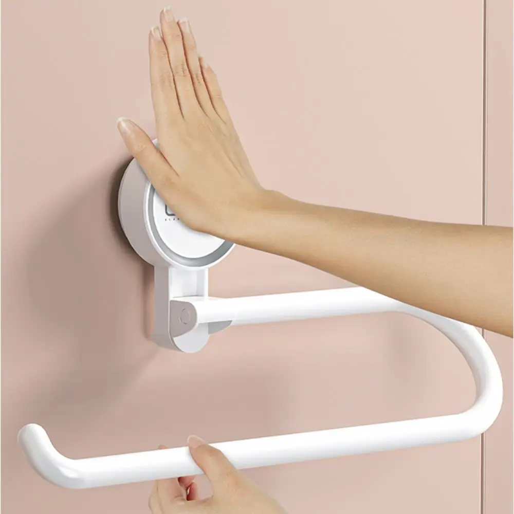 Wall Mounted Suction Cup Storage Rack Paper Roll Holder Removable Reusable Kitchen Towel Storage Rack Household Supplies