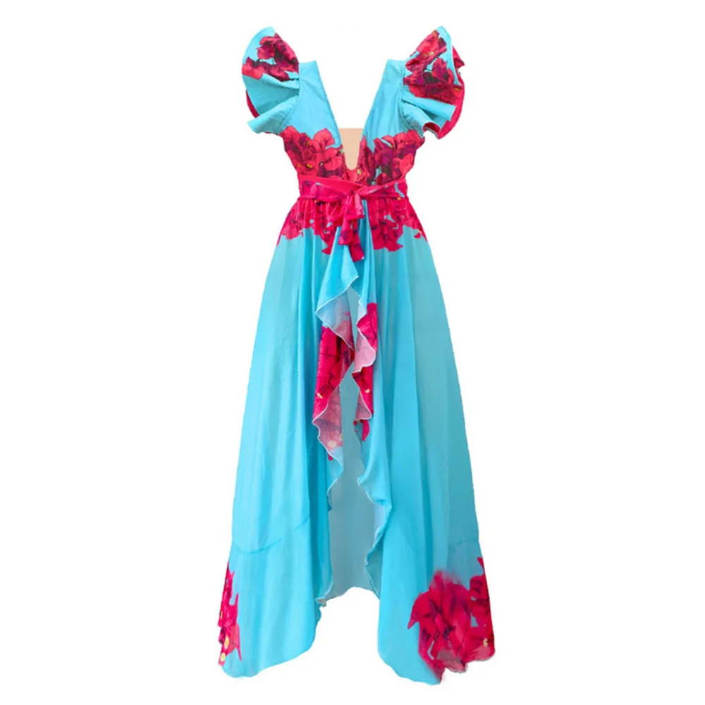 

Fashion Floral Print Ruffle Colorblock One-piece Swimsuit Female Beach Wear Women Bathing Suits Slim Fit Luxury Bikinis 2023 New