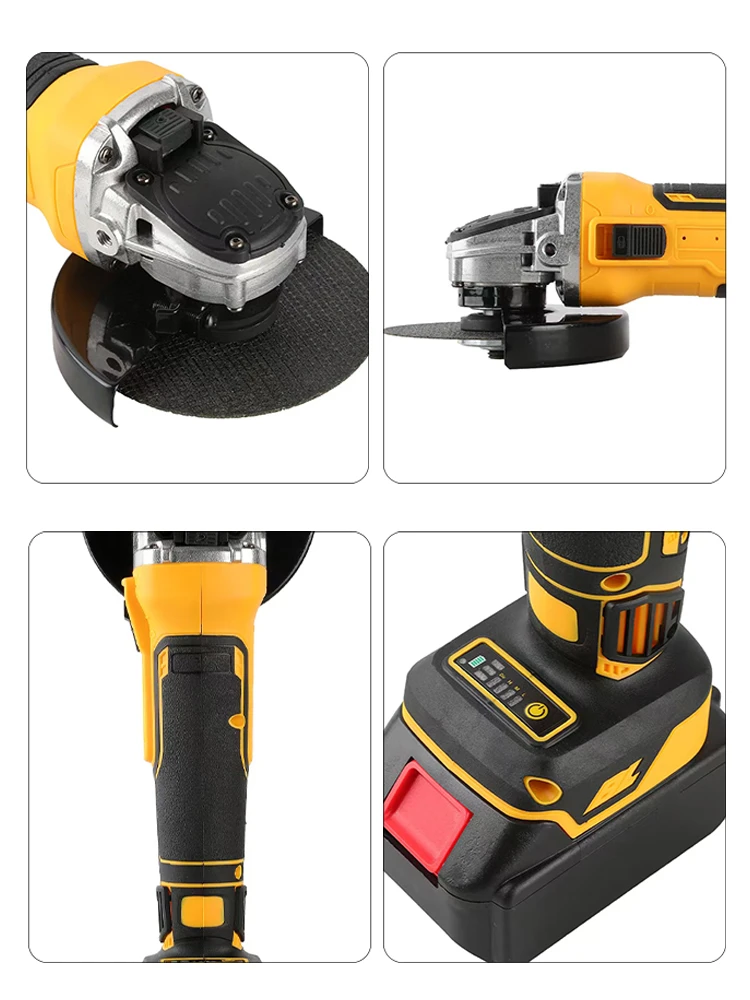 100mm 125mm For Makita 21V battery Brushless Flat Head Angle Grinder Bare Machine Tools Polishing Cutting Machine 10000RPM