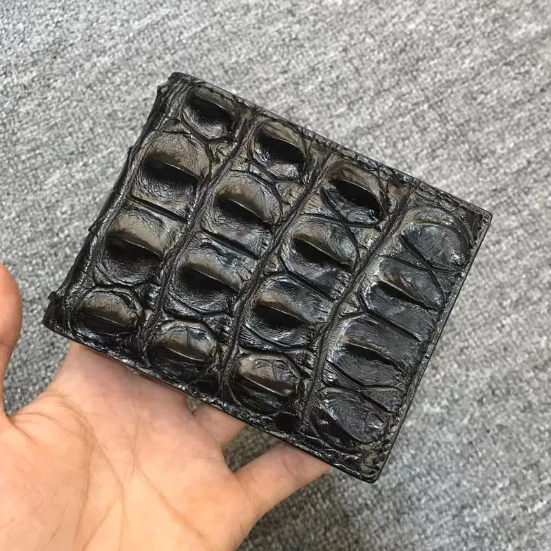 2023 New Fashion Business Men's Alligator Wallets Crocodile Genuine Leather Short Wallet Boy Brand Luxury Card Holder Purse 2