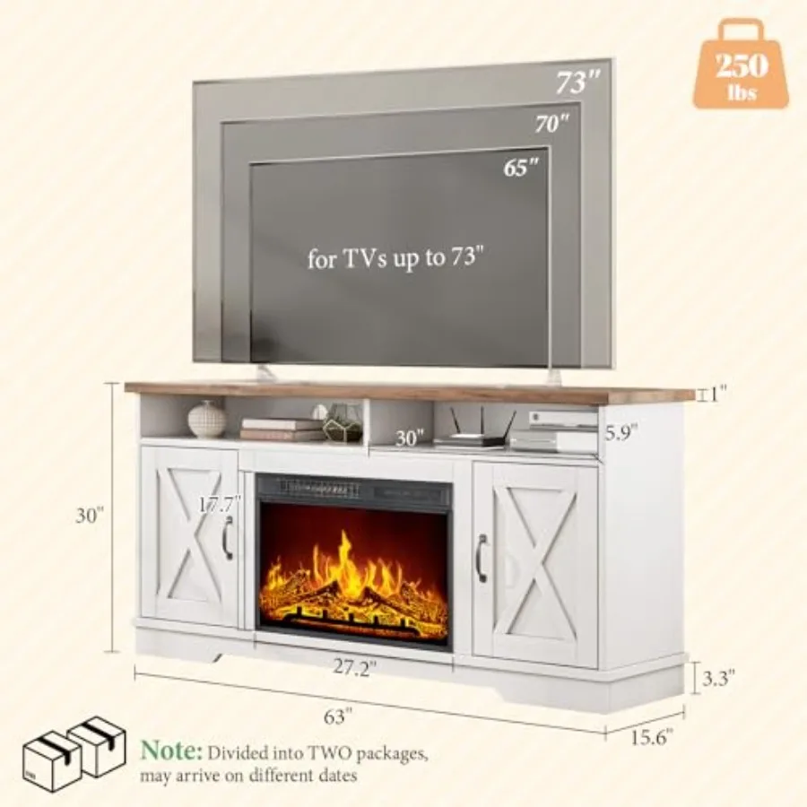 Farmhouse Fireplace TV Stand 2