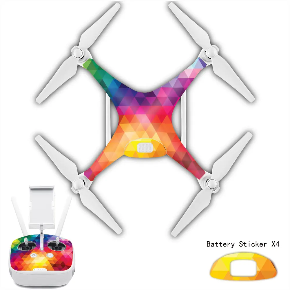 Drone Decals Waterproof Skin Protective PVC Stickers Drone Body Arm Remote Control Protector for DJI Phantom 4 Accessories 