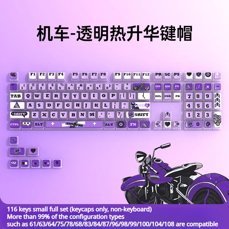 

Полупрозрачные колпачки для пудинга мотоцикла 116 ключей ASA профиль сублимационный колпачок для механической клавиатуры аксессуары для клавиатуры