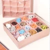 1pc breathable fabric underwear storage box, folding multifunctional drawer organizer for bras and socks, drawer organizer 5