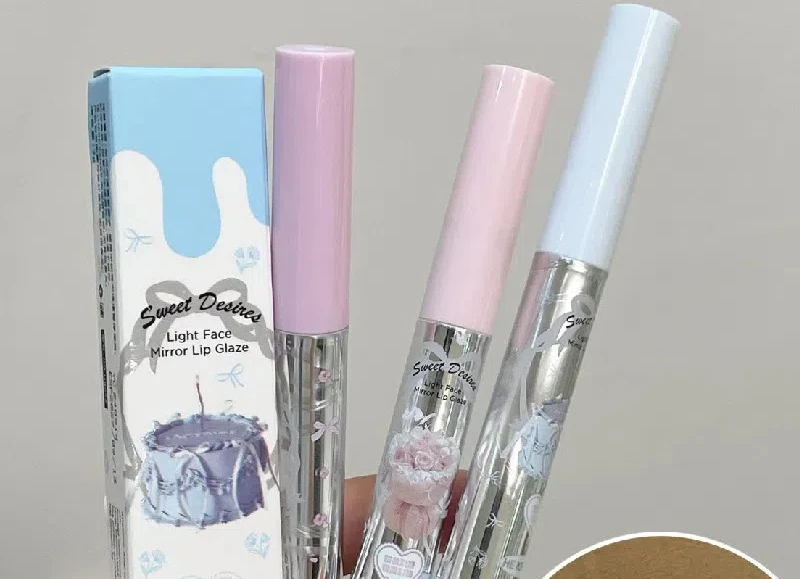 Description Picture 5 of itemFlat Sponge Head Lip Gloss Moisturize Low Saturation Mirror Lip Glaze Lasting Waterproof Lip Plumping Tint Non Stick Cup Makeup