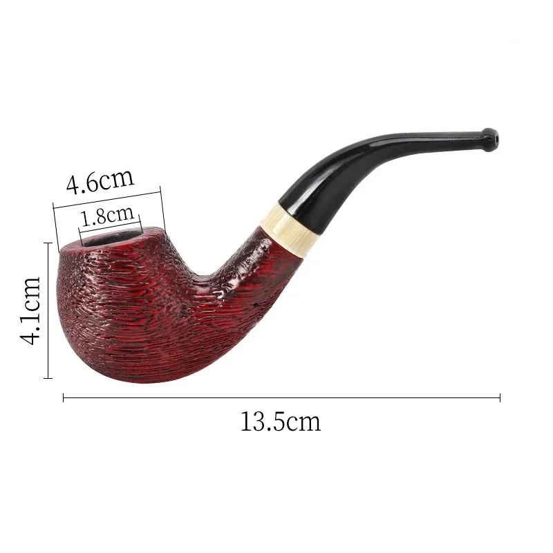 Wooden Tobacco Pipe Bent Type Handmade Retro 9mm Filter Gift for Men