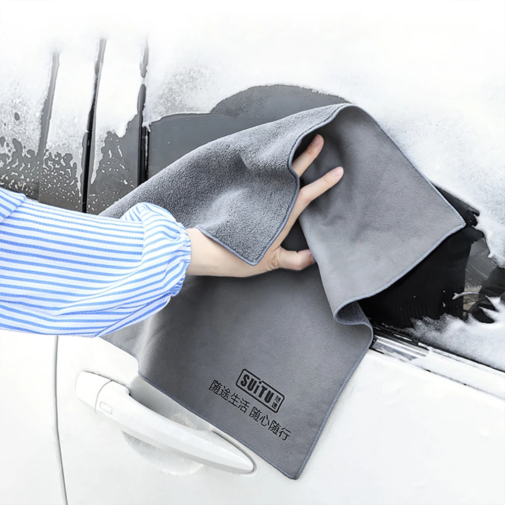 

Super Absorbent Car Drying Towel Suede & Coral Velvet Double-sided Car Cleaning Cloth Multipurpose Auto Towel Car Accessories