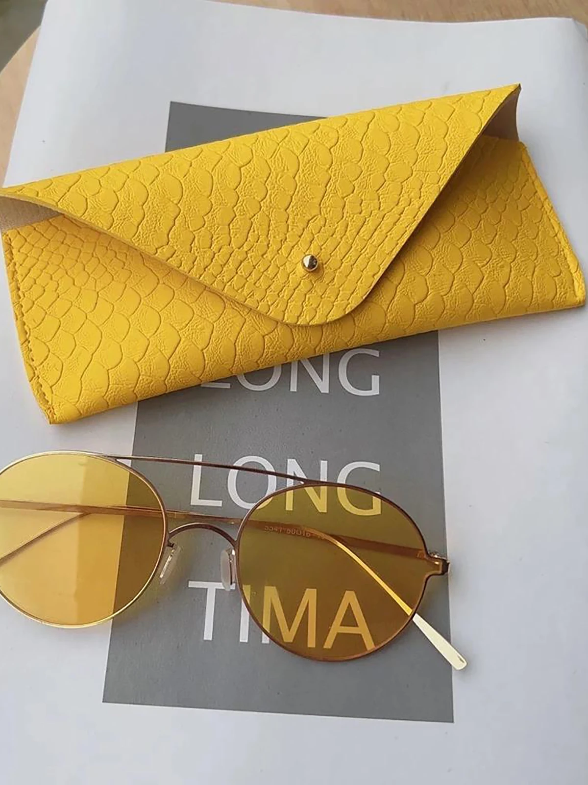 1pc Schlangenleder Muster Brillenetui PU Leder Brillen Tasche Mode Leichte Sonnenbrille Box Einfarbig Einfach Brillenetuis – Detail 7