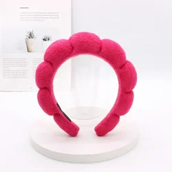 Luxurious Spa Headband for Women - Plush, Ultra-Soft and Versatile Hairband for Skincare, Yoga, and Facial Treatments (Towelling Rose Red)