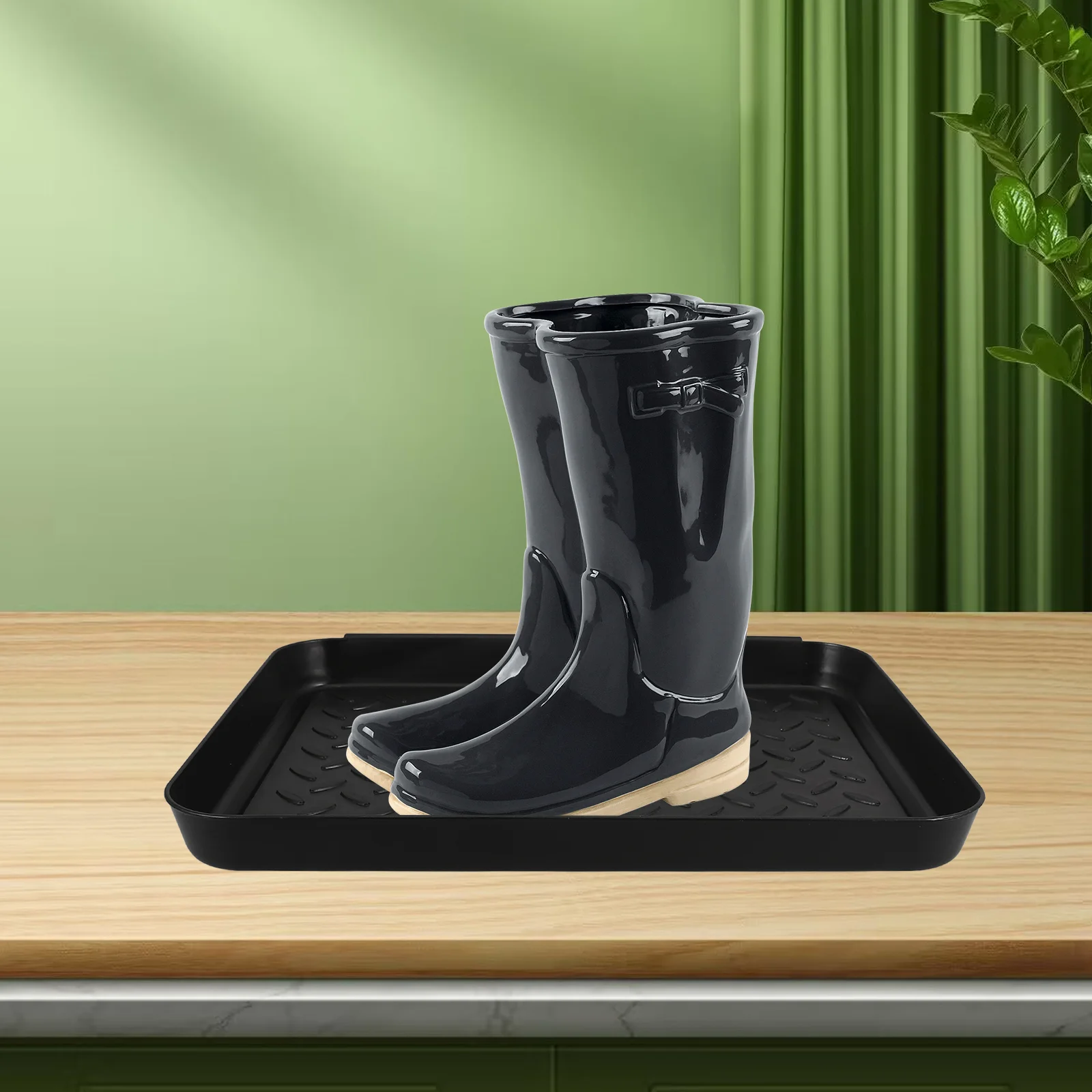3pcs Shoe Tray Waterproof Nonslip Multipurpose Black Low Profile Thin Drip Tray Outdoor Mat Plastic Boot Large Trays 6