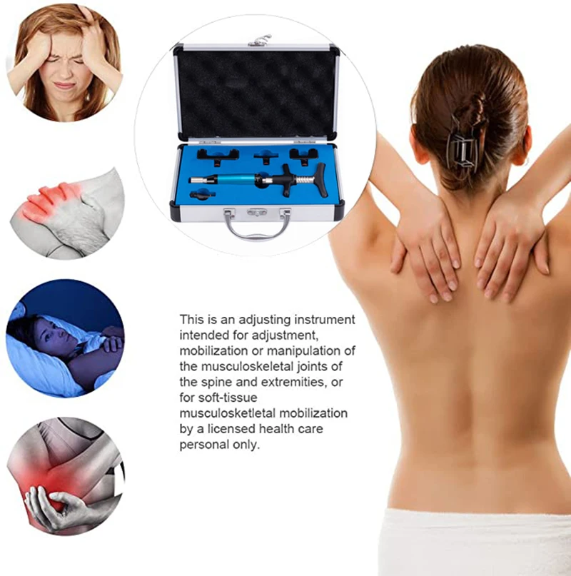 300N Chiropractic Adjustment Tool Spine 6 Levels 1/4 Heads Therapy Adjust Vertebration Tool Massager Manual Chiropractic Gun Set