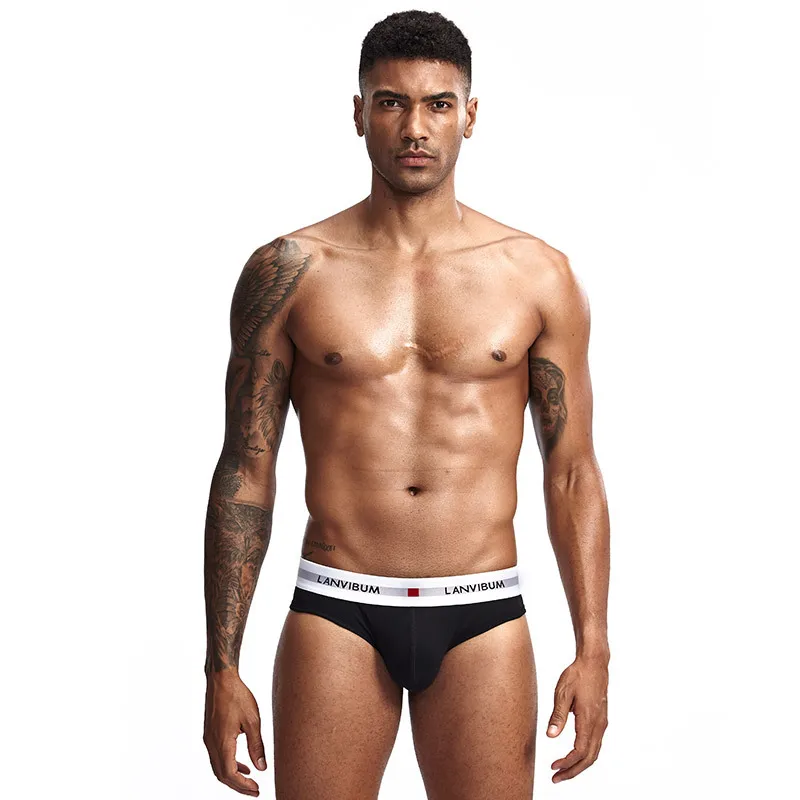 Men's Underwear Low Waist Elastic Briefs Sexy U Convex Pouch Lingerie Underpants Loose Summer Thin Breathable Youth Panties