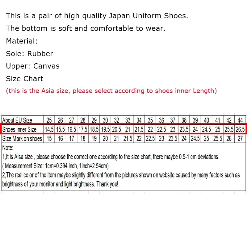 Numeri Scarpe Giapponesi Giappone Giapponese JK Uniforme