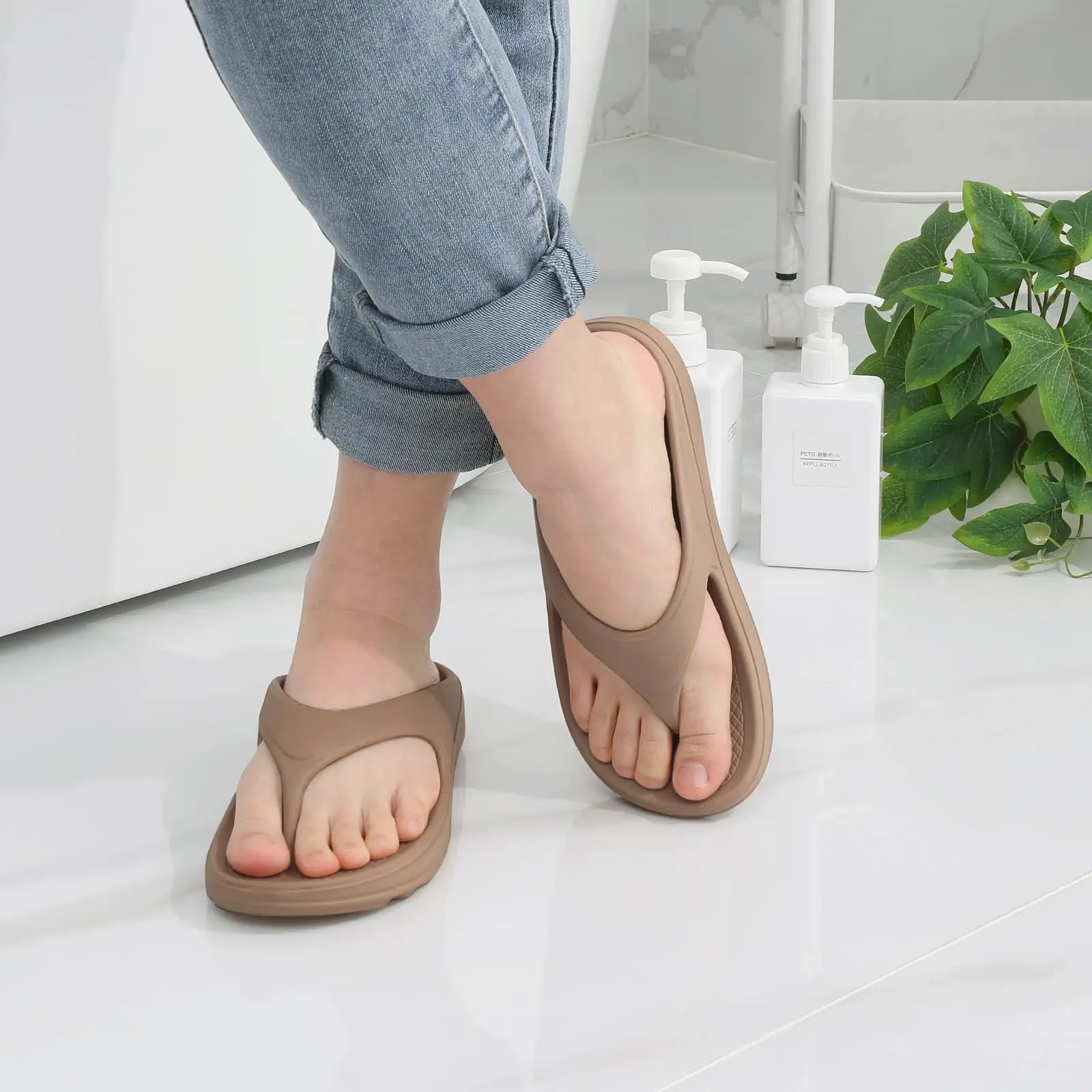 Comwarm rutschfeste Hausslipper für Damen und Herren, schnell trocknende Strand-Slipper mit Fußgewölbestütze, weiche, orthopädische Badeslipper – Detail 10